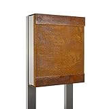 Keilbach, Briefkasten glasnost.iron, Edelstahl/korrodierter wetterfester Stahl, hochwertige Verarbeitung, Klassiker seit 2000, Design Award: FORM 2001