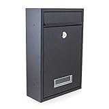 BITUXX® Kompakter Mini Briefkasten Wandbriefkasten Letterbox erweiterbar zur Briefkastenanlage (Schwarz)