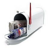 US Mailbox Amerikanisches Design Weiß Briefkasten mit Fahne